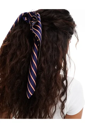 DesignB London Hair bow scrunchie in stripe