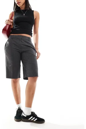 Weekday Esi tailored shorts in pinstripe