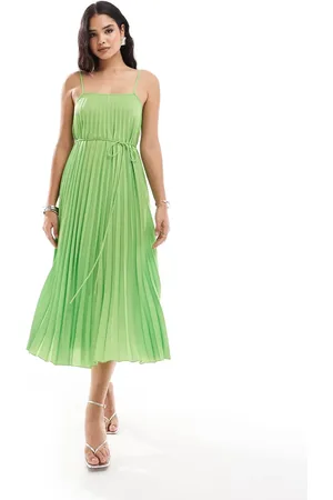 MANGO Cami pleated midi dress in