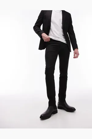 Topman Super skinny textured trousers in