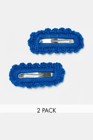 DesignB London Pack of 2 crochet hair clips in