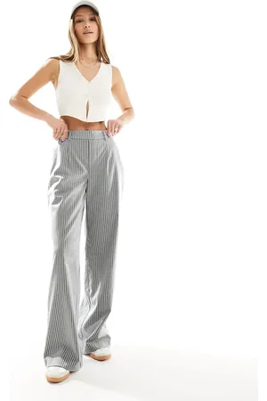 Object Wide leg trousers in stripe