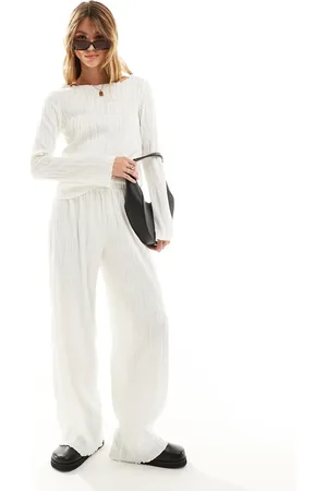 VERO MODA Textured jersey wide leg trouser co-ord in