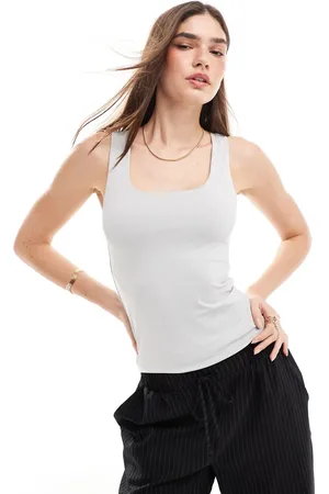 ONLY Reversible seamless square neck vest top in
