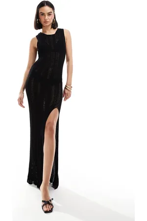 Style Cheat Sleeveless crochet maxi dress in