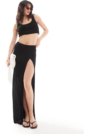 New Look Crochet maxi wrap skirt in