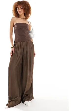 Lioness Satin palazzo trousers in