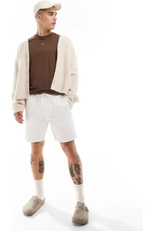 Threadbare Elasticated waist chino shorts in off