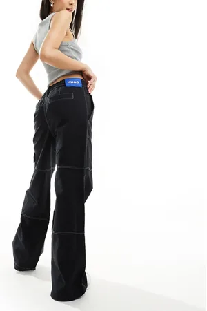 Hugo Blue Wide leg utility trousers in