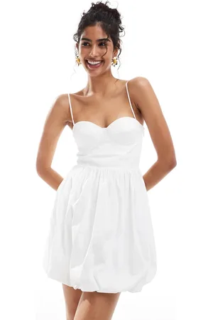 MANGO Corset bubble hem mini dress in