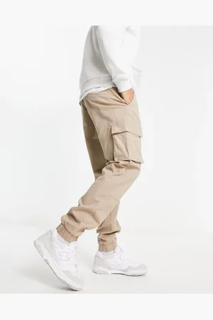 Only & Sons Cuffed cargo trousers in tapered fit stone