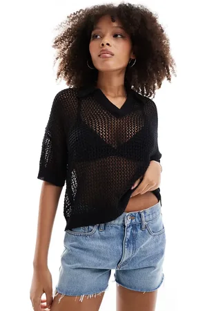 Pimkie Crochet collar detail cropped top in