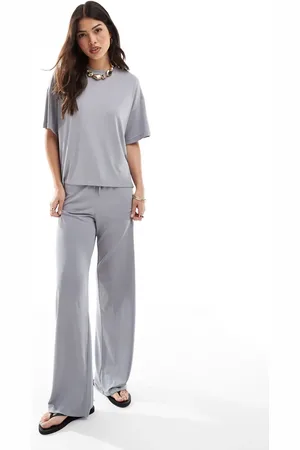 Pieces® Slinky super soft wide leg trouser co-ord in