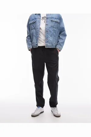 Topman Taper linen blend trousers in