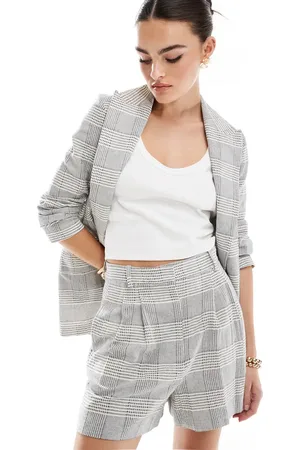 MANGO Pull on check co-ord shorts in