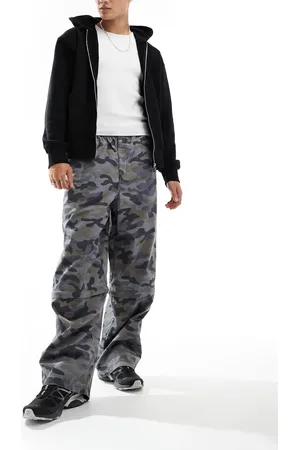 COLLUSION Pull on adjustable waist baggy skate pant in camo