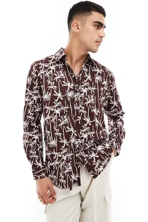 South Beach Long sleeve linen beach shirt in