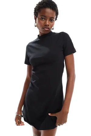 Noisy May Moch neck mini skater dress in