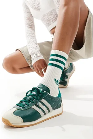 adidas Country OG trainers in green and white