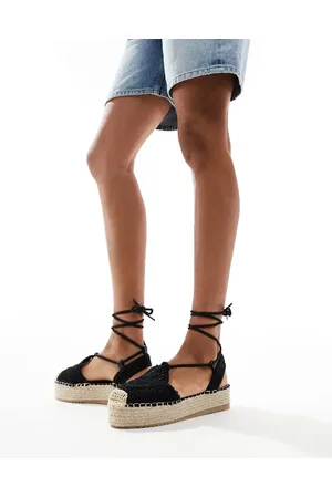 Glamorous Crotchet flat espadrilles in