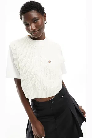 Dickies Mullinville knitted sleeveless vest in off ecru