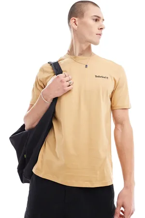 Timberland Small script logo t-shirt in wheat