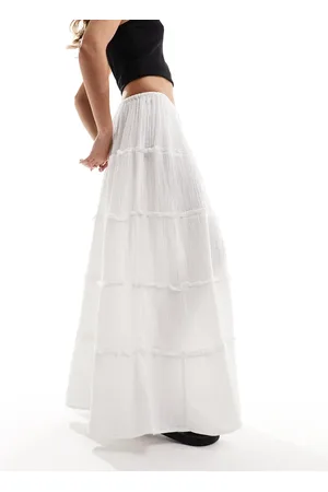 Iisla & Bird Maxi ruffle tiered draw string beach skirt in