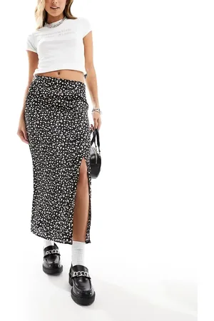 Daisy Street Satin midaxi skirt in daisy ditsy