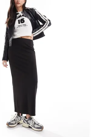 Monki Midi jersey skirt in
