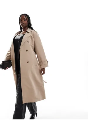 VERO MODA Longline belted trench coat in laurel oak