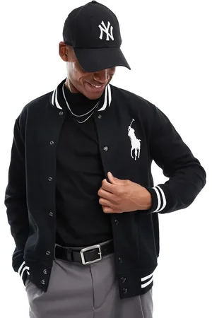 Ralph Lauren Player logo fleece baseball jacket in
