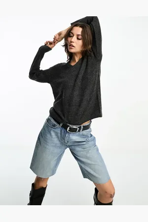 ONLY V neck jumper in dark marl