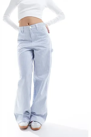 Stradivarius Wide leg carpenter jean in stripe
