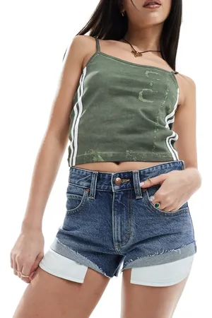 Lee Rider short 2inch straight fit turn up denim shorts in mid vintage wash