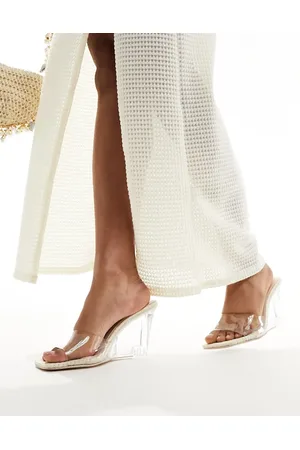 Public Desire Iggy wedge heeled perspex mule in