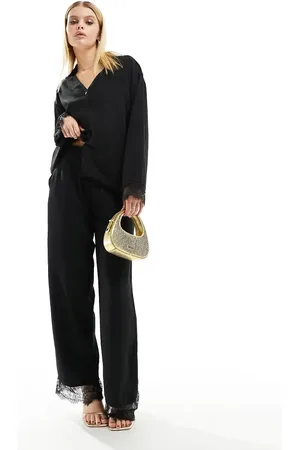 Object Wide leg trouser co-ord with lace detail in