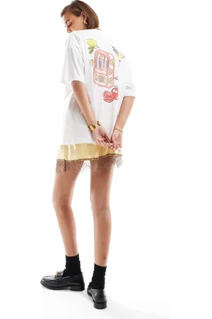 ASOS Oversized t-shirt with sardines graphic in lemon
