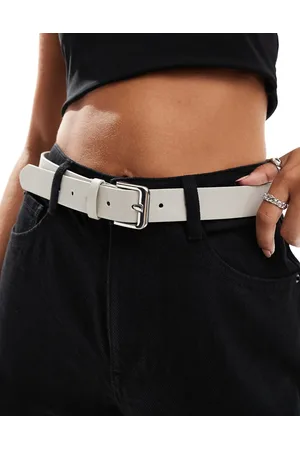 Pieces® Leather look belt in stone