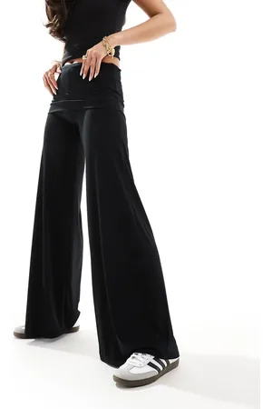 Stradivarius Folder over waist flare trouser in