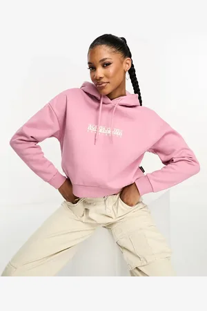 Napapijri Box logo cropped fleece hoodie in