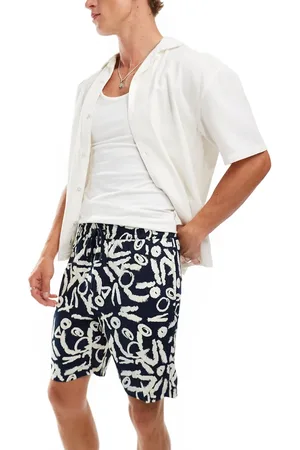 Threadbare Shorts with elasticated waist in abstract print in