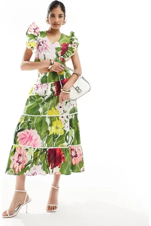 HOPE & IVY Tiered maxi skirt in floral co-ord