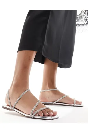 Simmi London Simmi London Wide Fit Alami embellished strappy flat sandal in
