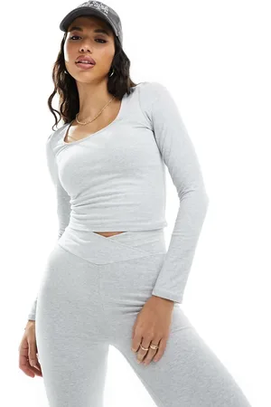 In The Style X Perrie Sian premium jersey long sleeve square neck top co-ord in