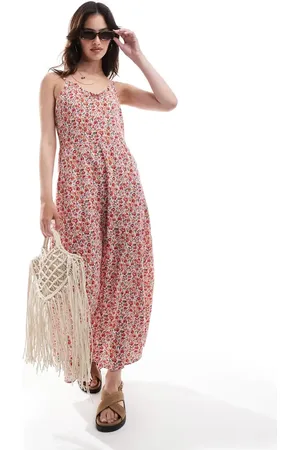 Pieces® Frill cami maxi dress in ditsy