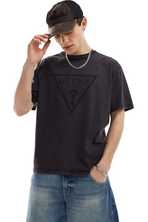 Guess Unisex t-shirt in washed with vintage triangle logo print