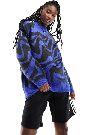 Monki Jacquard knitted sweater in big swirls pattern