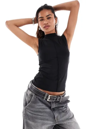 Weekday Jennie semi-sheer tank top with seam detail in