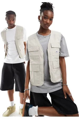 Lee Unisex workwear label utility vest relaxed fit in stone