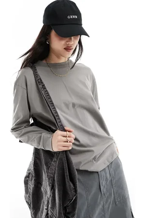 Pull&Bear Oversized long sleeved t-shirt in pale